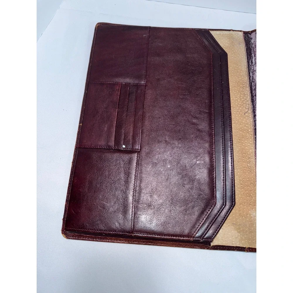 Giorgio Bernini Brown Genuine Leather Portfolio Document Organizer Padfolio